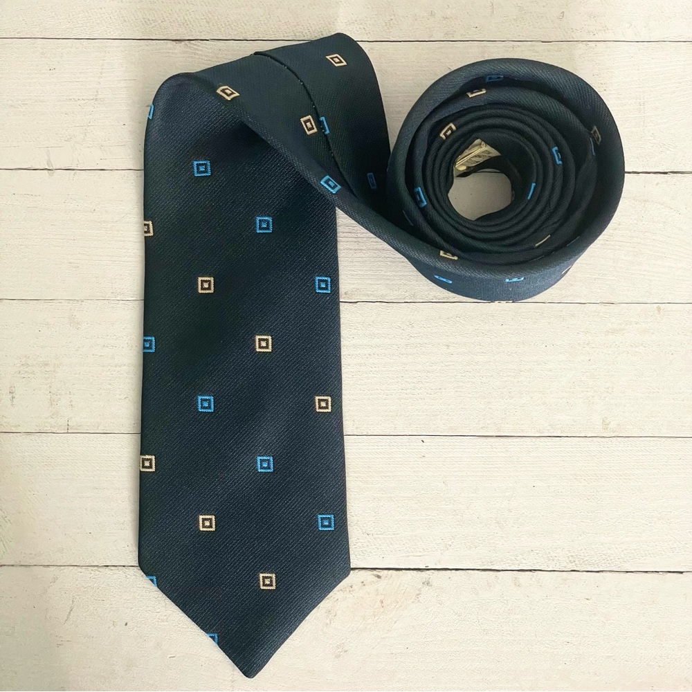 GIVENCHY GENTLEMEN PARIS Vintage Embroidered Geometric Print Necktie